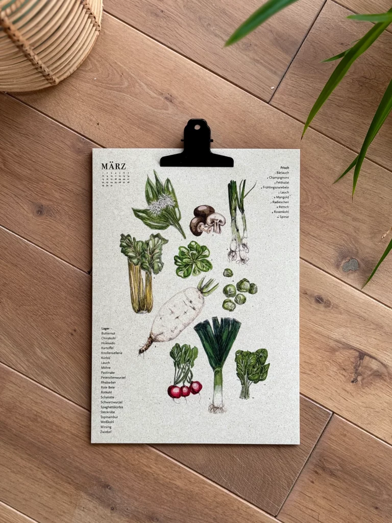 Gemüse Saisonkalender mit über 60 Sorten Gemüse