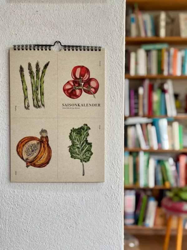 Saisonkalender Gemüse - auf Graspapier gedruckt