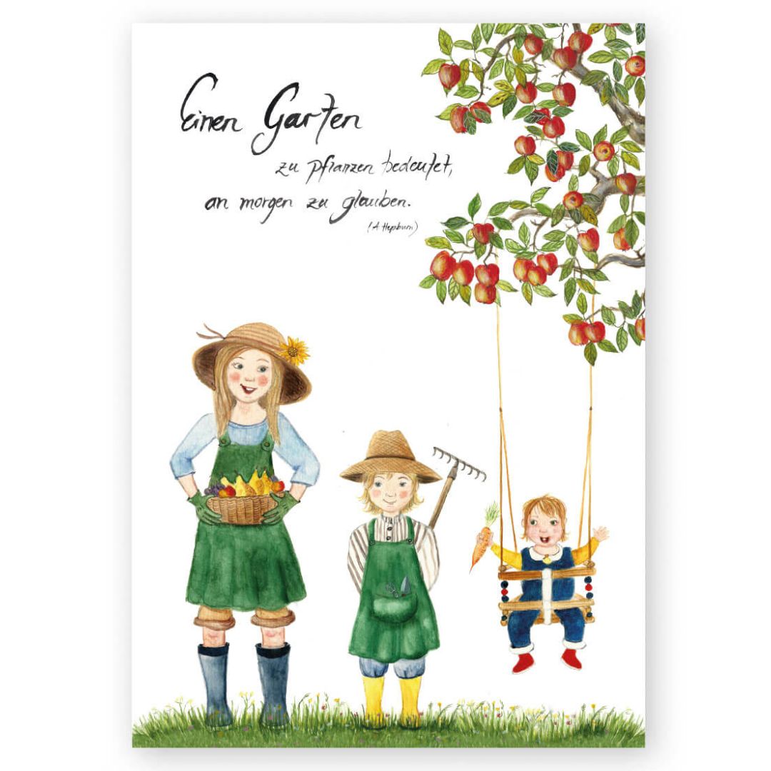 Schöne Postkarte - Gartengruß